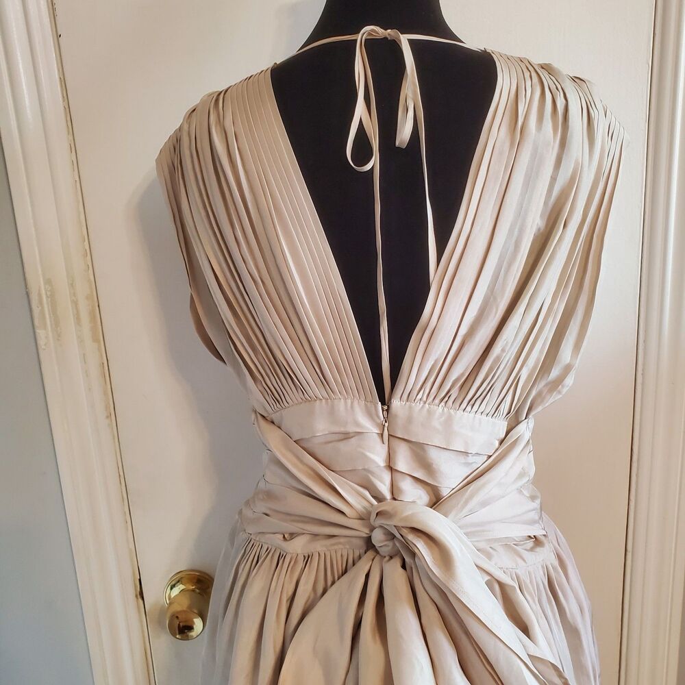 BCBG Maxazria Silk Pleated Semi formal Dress Cocktail Size 6 Old Hollywood Chic - Picture 6 of 16